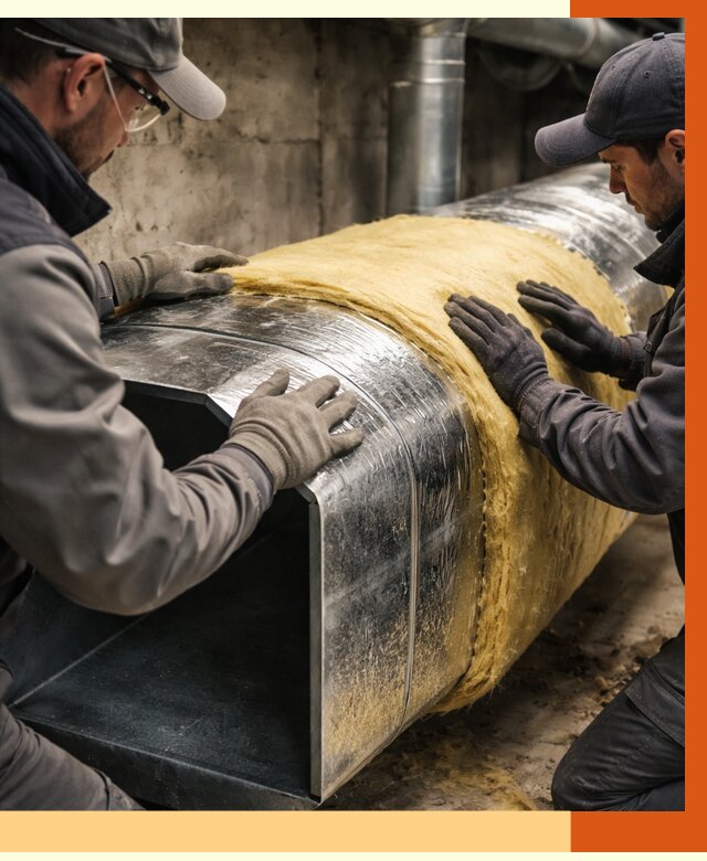 Утепление воздуховодов в Партизанске от 4508 руб. — теплоизоляция вентиляции | ТепломастерПрт